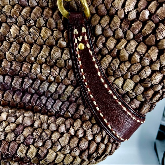 Juicy Couture Tote Bag Corn Husk Goat Leather Lined Beach Summer Vacation Big - Picture 4 of 7